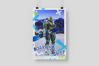 Snowboard Master Chief Living With Chief Poster